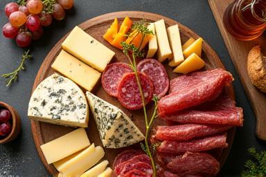 Piatto di formaggi e salumi toscani