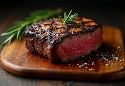 Bistecca alla Fiorentina alla griglia su un tagliere