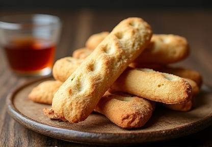 Cantucci, biscotti alle mandorle, con un bicchiere di Vin Santo