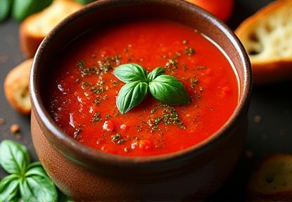 Zuppa tradizionale toscana Pappa al Pomodoro in una ciotola