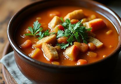 Zuppa toscana Ribollita con pane e verdure